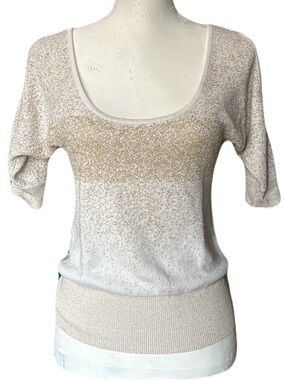 Bebe cold-shoulder rayon blend metallic sweater Women’s size small | y-2